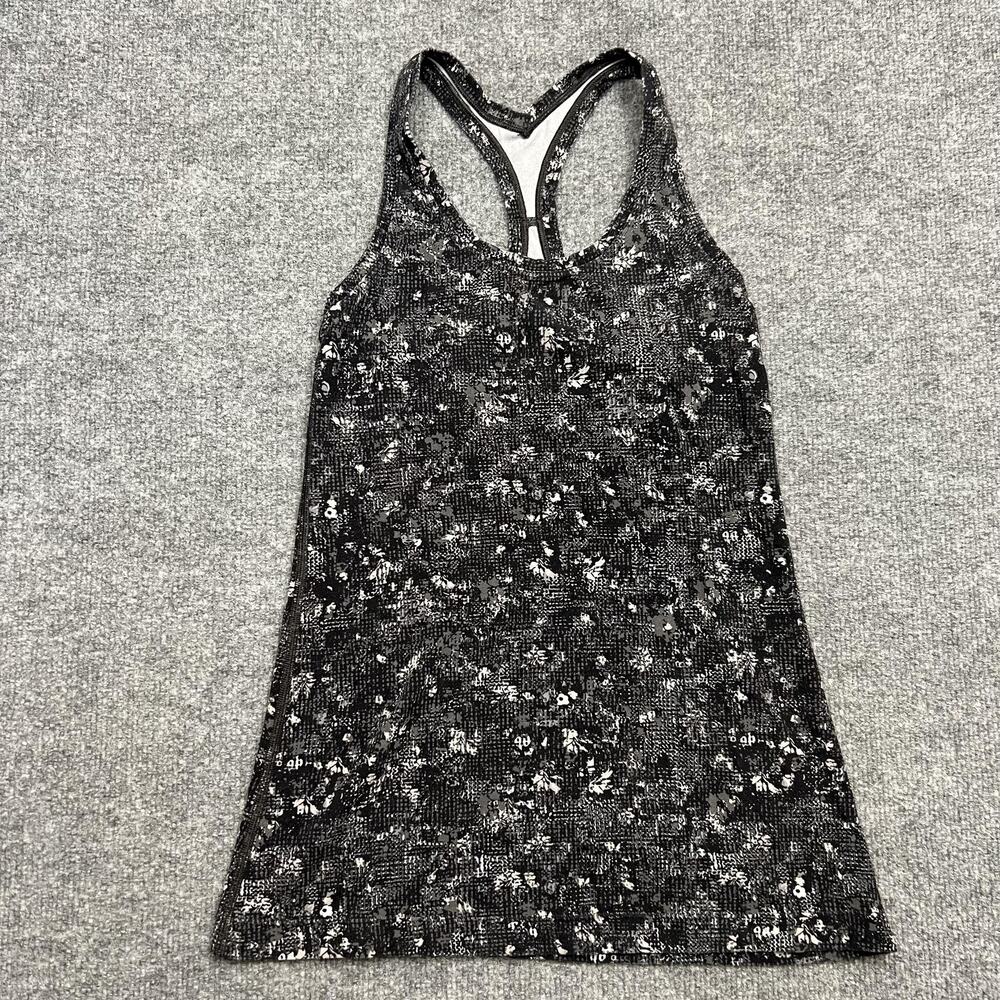 Lululemon Tank Top Womens Small Black Gray Racerback Yoga Activewear